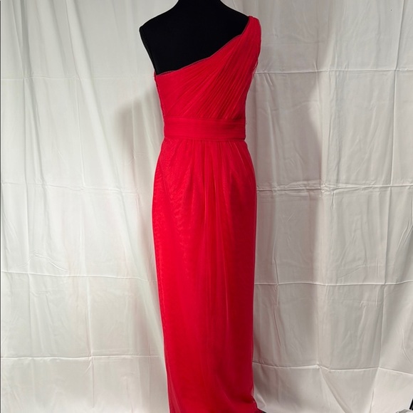 WTOO by Watters and Watters Hot Pink/Red One-Shoulder Dress Size 6 - Picture 7 of 9